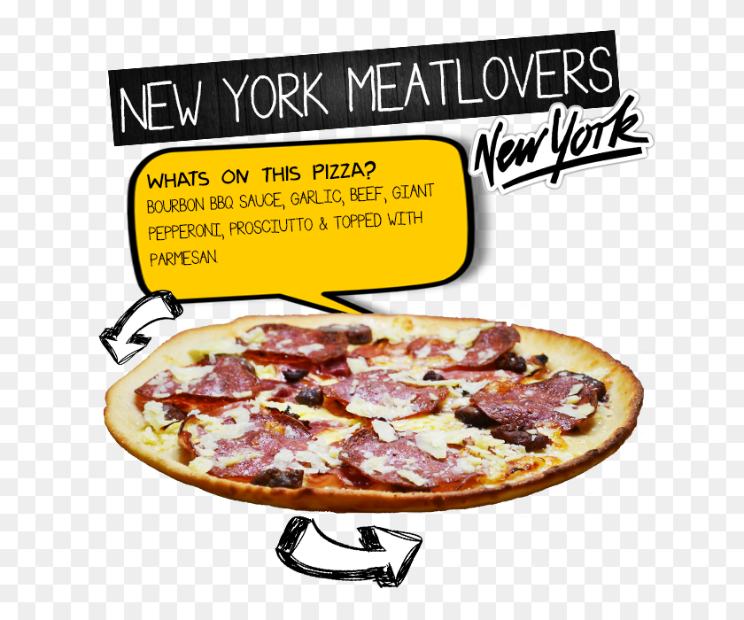 641x640 Nueva York Pizzas Cortadas - Pizza De Pepperoni Png