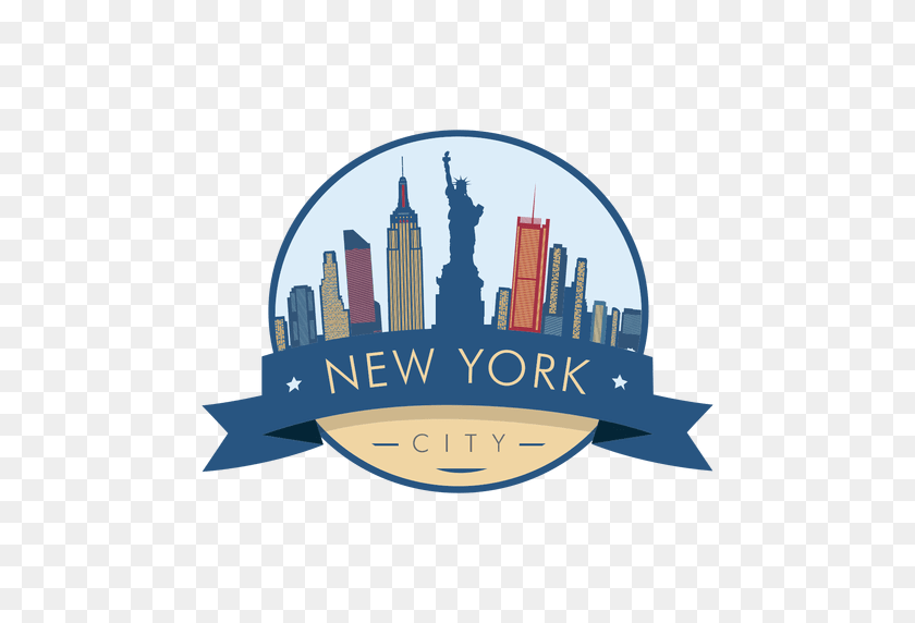 512x512 New York Skyline Badge - Skyline PNG