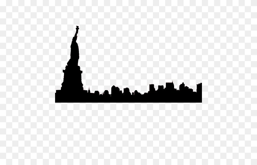 480x480 New York Skyline Silhouette Png - City Skyline Silhouette PNG