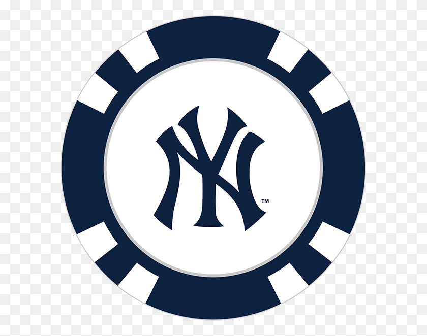 600x602 New York Yankees Poker Chip Ball Marcador - Yankees Png