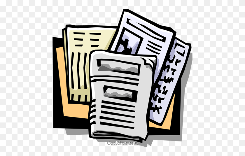 480x475 Newspapers Royalty Free Vector Clip Art Illustration - Free Newspaper Clipart