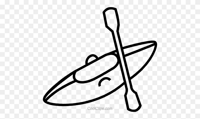 480x443 Nice Canoe Clipart Black And White Kayaking Royalty Free Vector - Canoe Clipart