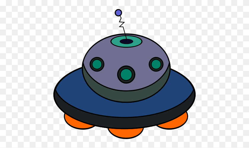 480x441 Nice Cartoon Flying Saucer Doodle Style Retro Ufo Alien Flying - Flying Saucer Clipart