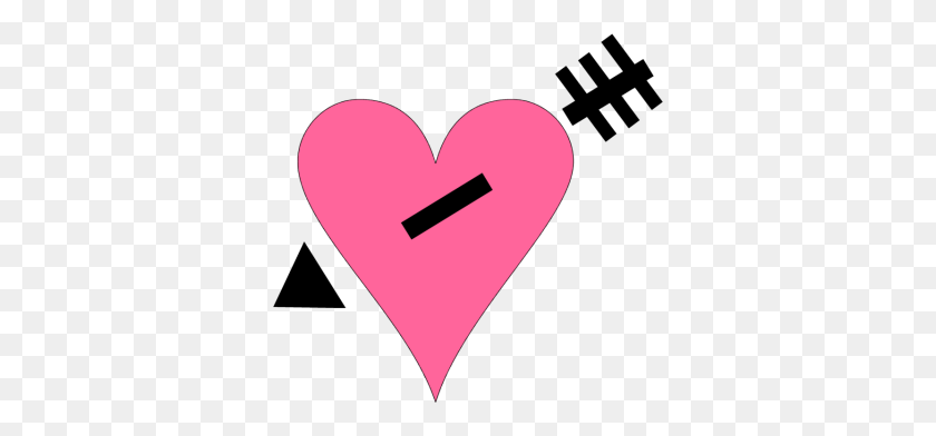 350x332 Nice Pink Heart Clipart Pink Heart Black Arrow Clip Art Pink Heart - Heart Arrow Clipart
