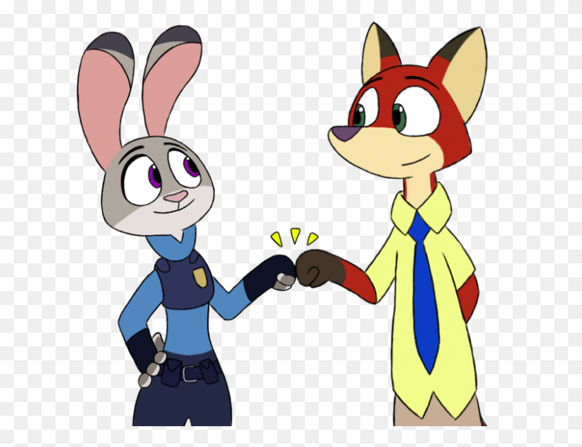 800x600 Nick And Judy - Fist Bump Clipart