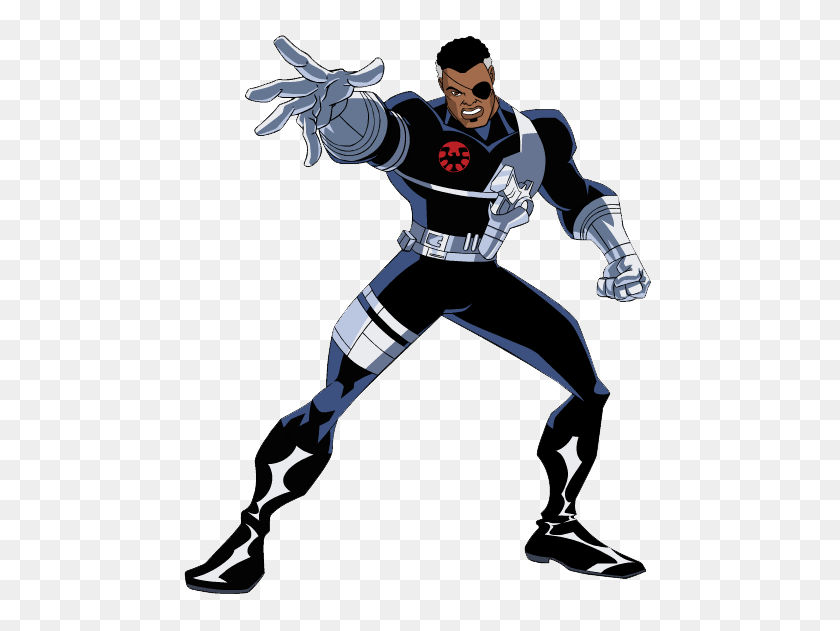 479x571 Nick Fury Black Panther Black Widow Iron Man Clip Art - Black Panther Clipart