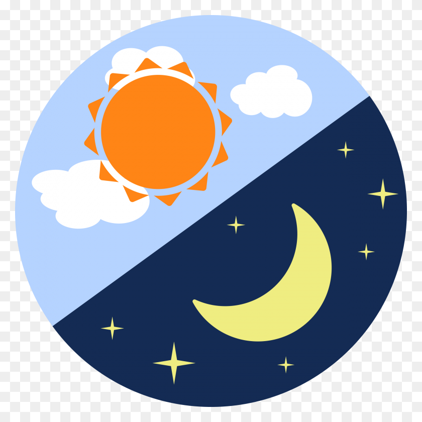2400x2400 Night And Morning Sun Moon Clipart Cliparts Others Art - Sun And Moon Clipart