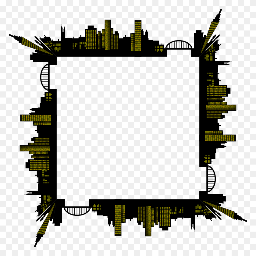 2328x2328 Night Cityscape Frame Icons Png - Cityscape PNG