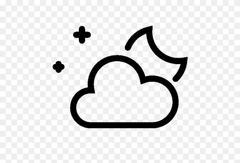 512x512 Night Clipart Partly Cloudy - Cloudy Clipart