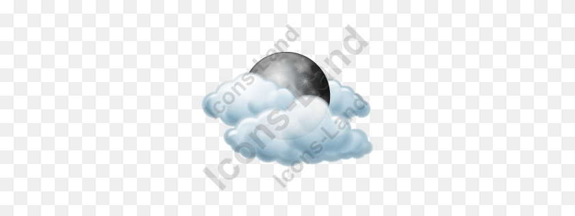 256x256 Night Cloudy Mostly Icon, Pngico Icons - Cloudy PNG