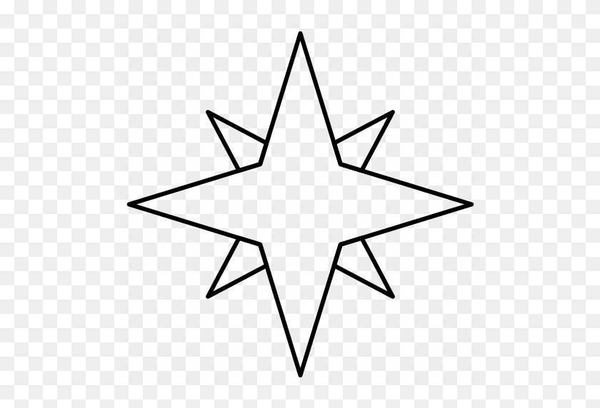 512x512 Ночь, Сияние, Значок Звезды - Клипарт Сияющая Звезда