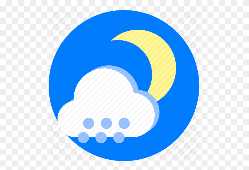 512x512 Night, Snow, Snowy, Weather, Weather Moon Cloud Icon - Snow Background PNG