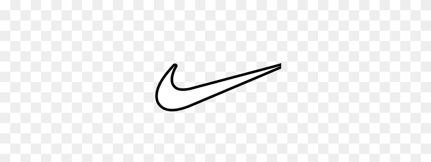 256x256 Logotipo De Nike Swoosh Contorno De Pasteles En Contorno - Logotipo De Nike Clipart