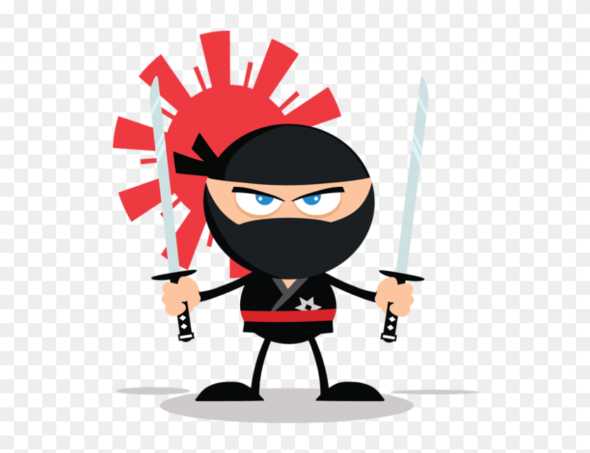 800x600 Ninja Warrior Cartoon Mascot Character With Two Katana - Ninja Warrior Clipart