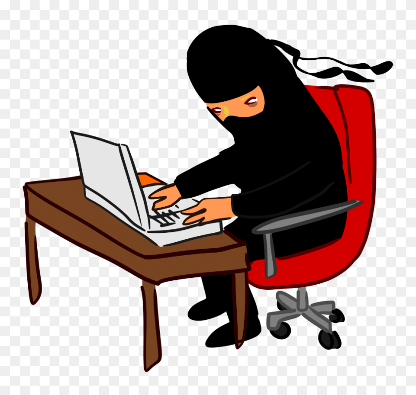 900x853 Ninja Working - Student Working At Desk Clipart