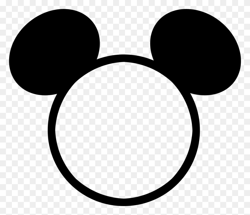 1600x1364 Nkj Mickey Head, Disney - Голова Минни Маус, Черно-Белый Клипарт