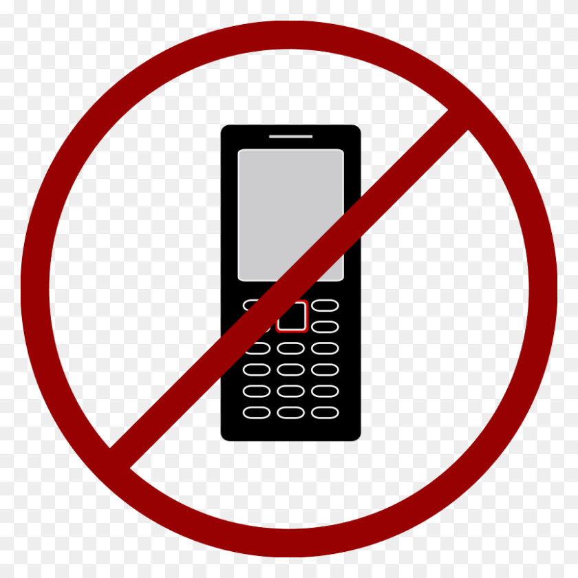 800x800 No Cell Phone Sign Clipart - No Sign Clipart