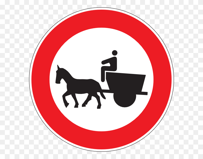 600x600 No Entry For Horse Drawn Vehicles Clip Art - Horse And Cart Clipart