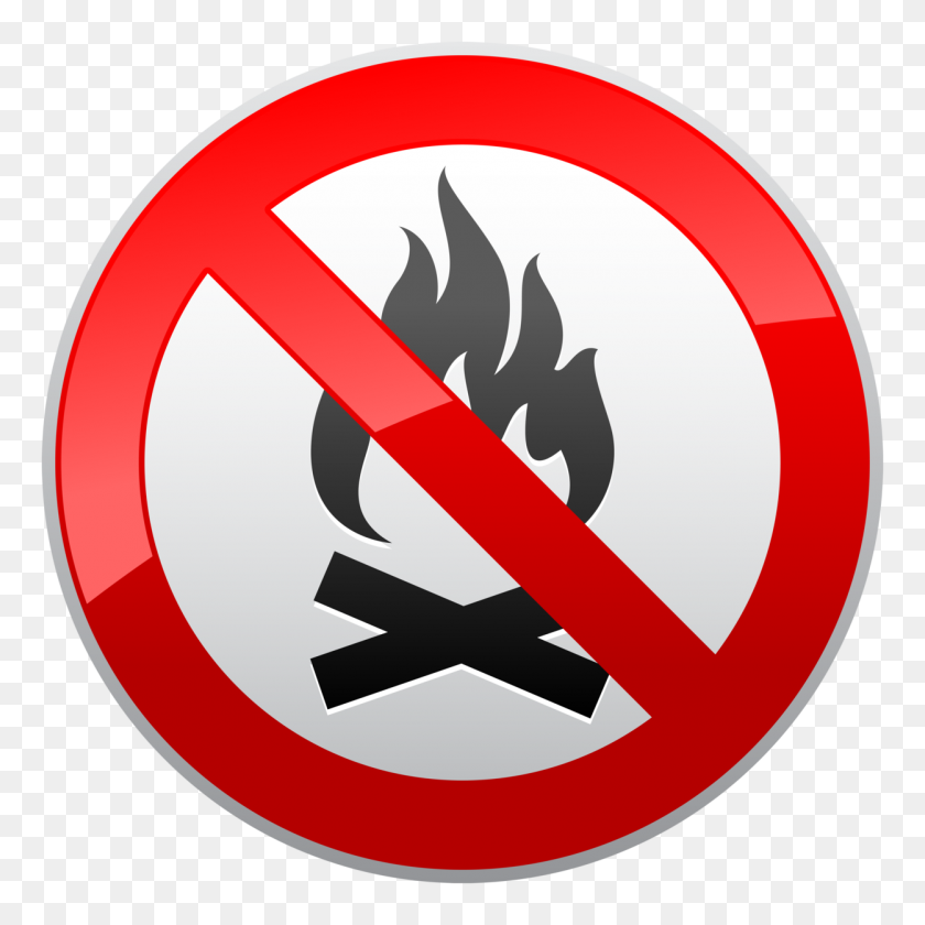 1250x1250 No Fire Prohibition Sign Png Clipart - Fire Logo PNG