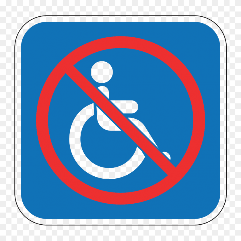 1000x1000 No Hay Discapacidad En Silla De Ruedas Logotipo - Señal De Discapacidad Png