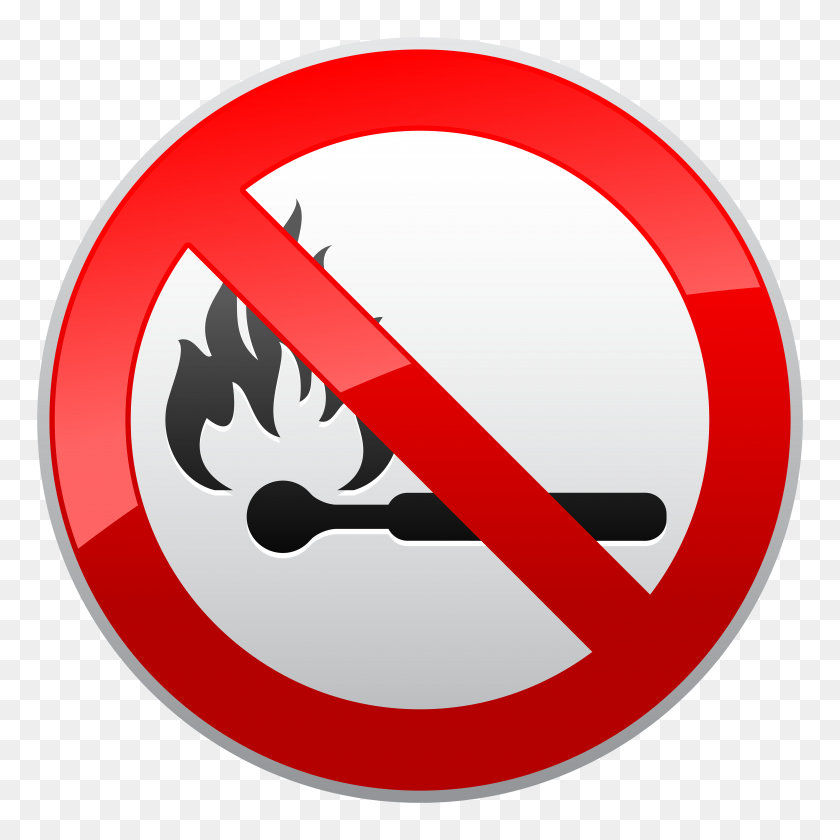 5000x5000 No Naked Flames Prohibition Sign Png Clipart - Prohibition Clipart
