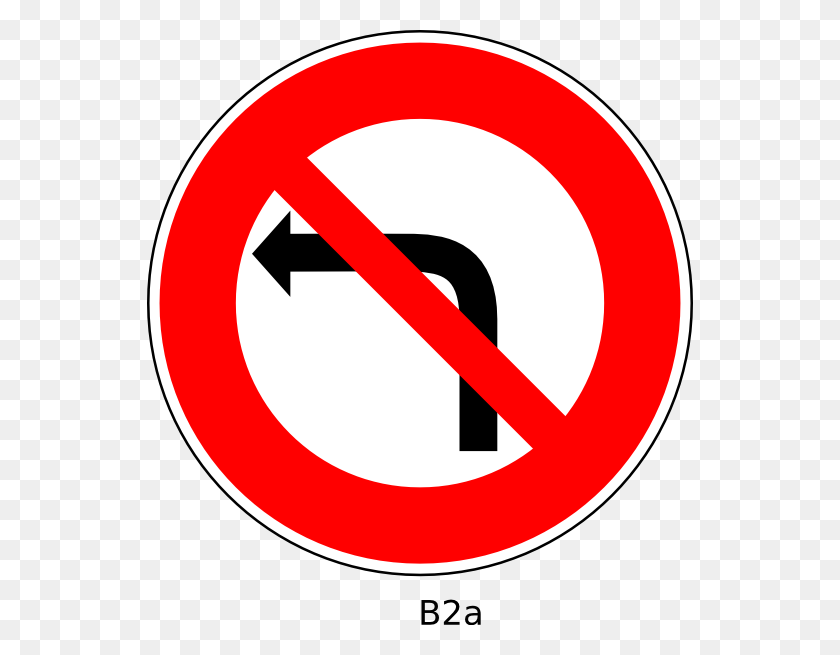546x595 No Turn Left Clipart - Take Turns Clipart
