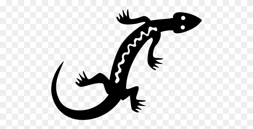 500x371 Noble Lizard Silhouette - Gecko Clipart Black And White