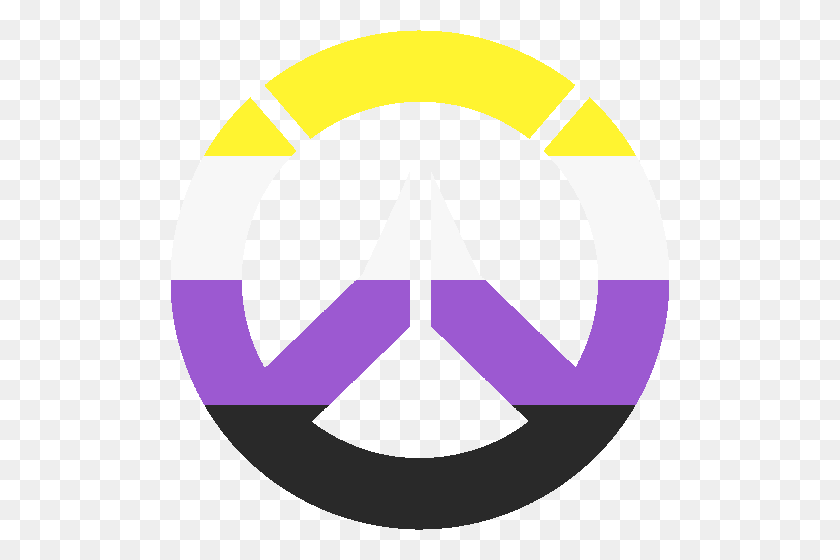 500x500 Nonbinary Overwatch Pride Sticker Snowtions Tictail - Overwatch Symbol PNG