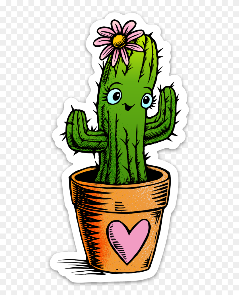 517x976 Noosh! Studios Cute Cactus Sticker - Cute Cactus Clipart