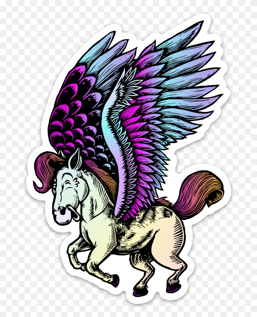 697x977 Noosh! Studios Pegasus Sticker - Pegasus PNG