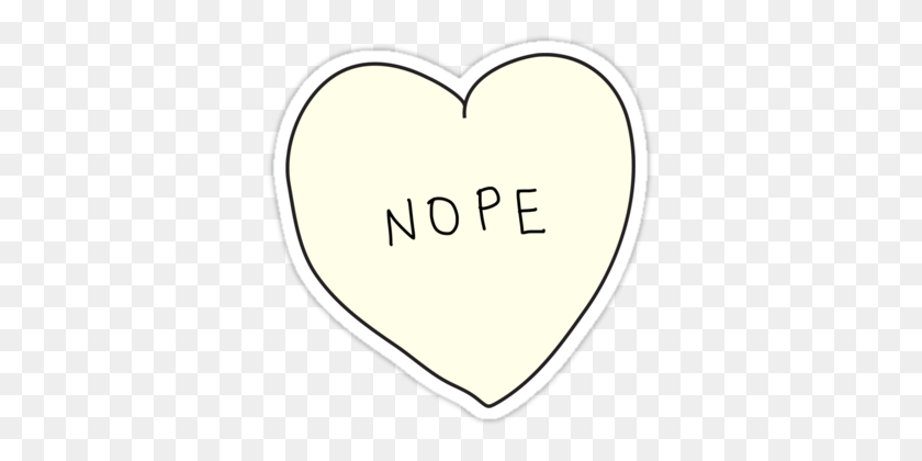375x360 Nope Heart Stickers - Nope PNG
