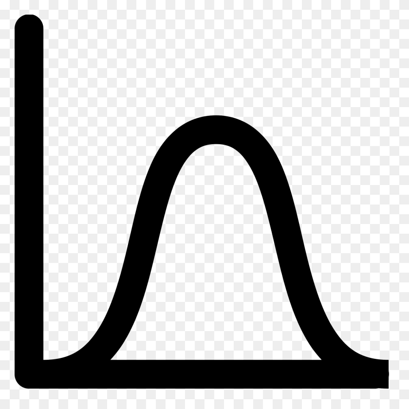 1600x1600 Normal Distribution Histogram Icon - Curve Line PNG