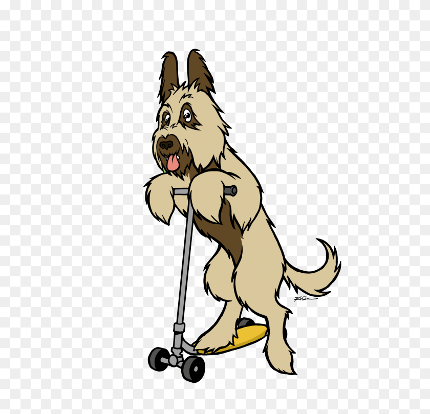 2724x2619 Norman The Scooter Dog - Dog On Leash Clip Art