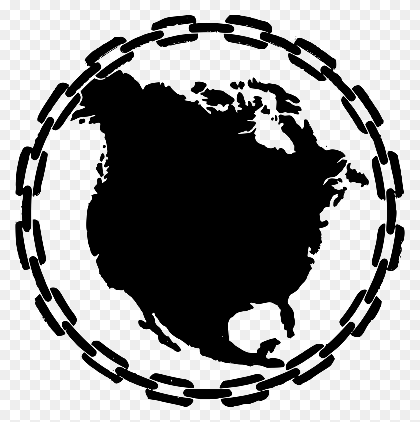 2382x2400 North America In Chains Icons Png - North America PNG