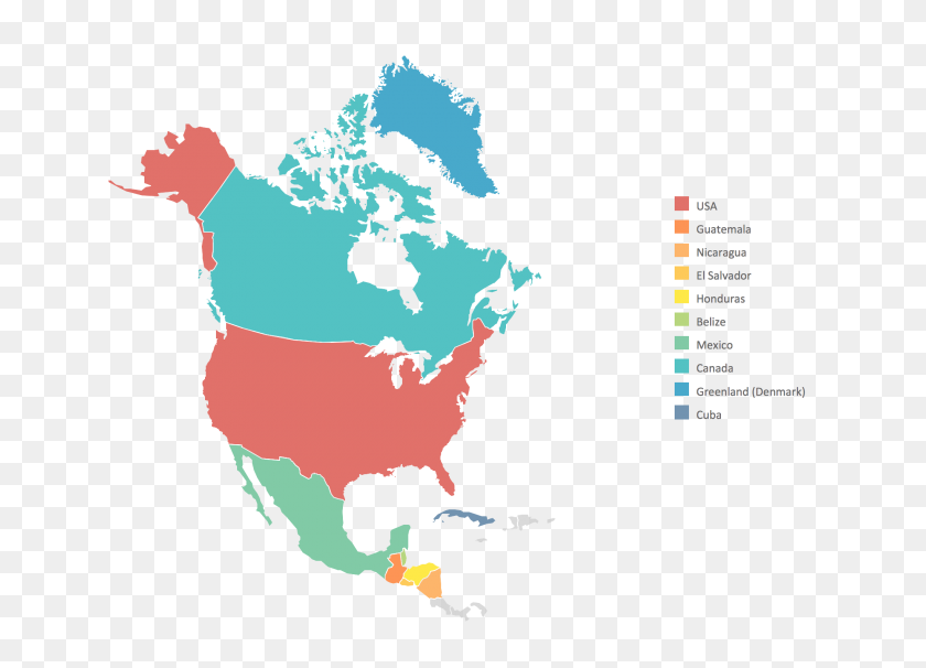 2040x1430 North America Map - North America PNG