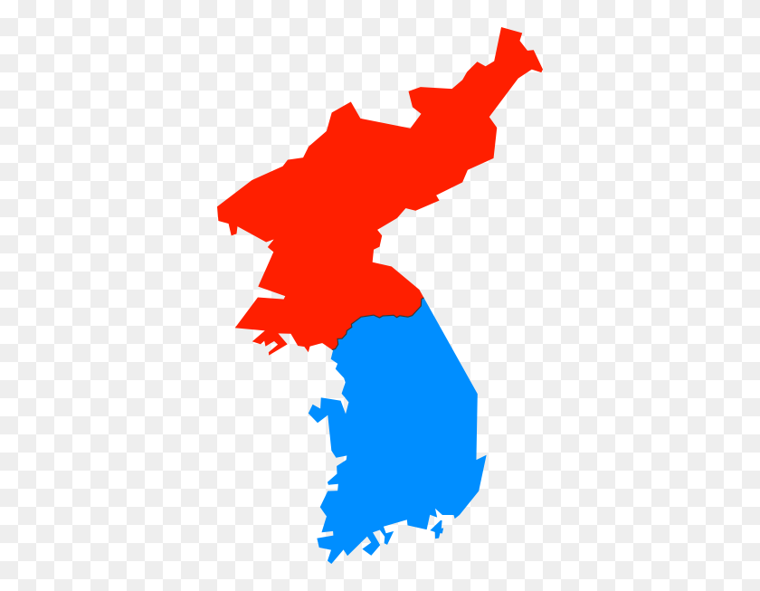 360x593 North And South Korea Simple Map Clip Art - Korea Clipart