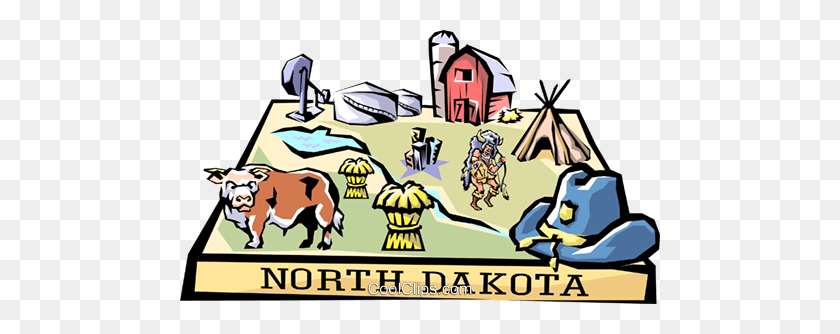 480x274 North Dakota Vignette Map Royalty Free Vector Clip Art - North Clipart