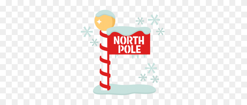 300x300 North Pole Sign Scrapbook Title Winter Snowflake - North Pole Sign Clipart