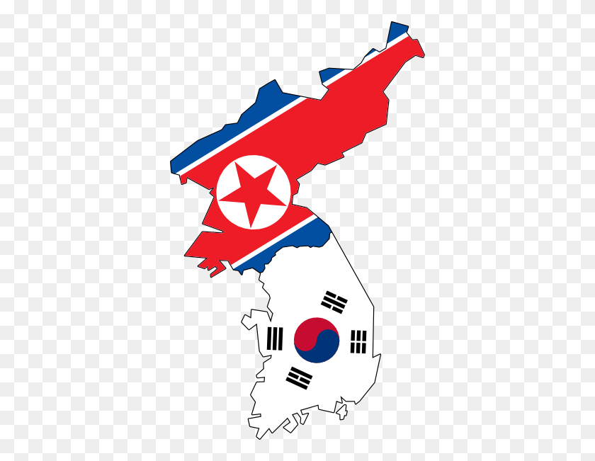 360x591 North South Korea Flag Map Png, Clip Art For Web - International Flags Clipart