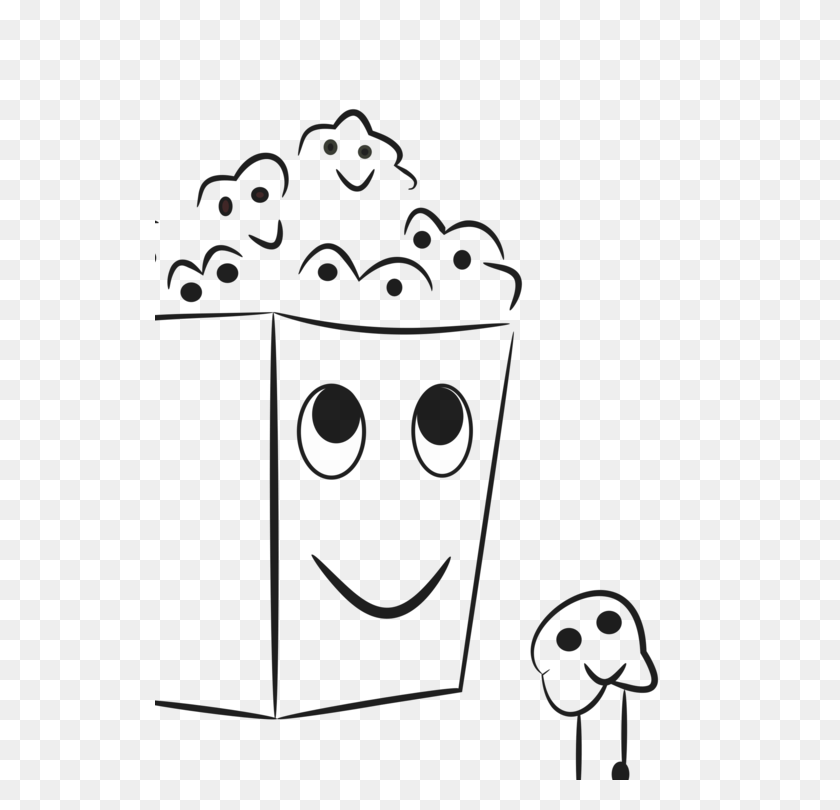 530x750 Nose Popcorn Smile Happy Imagination Cuteness - Popcorn Clipart Black And White
