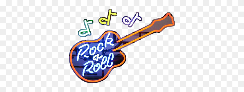 366x258 La Nostalgia De Los Letreros De Neón Rock Roll Guitarra Letrero De Neón - Rock And Roll Png