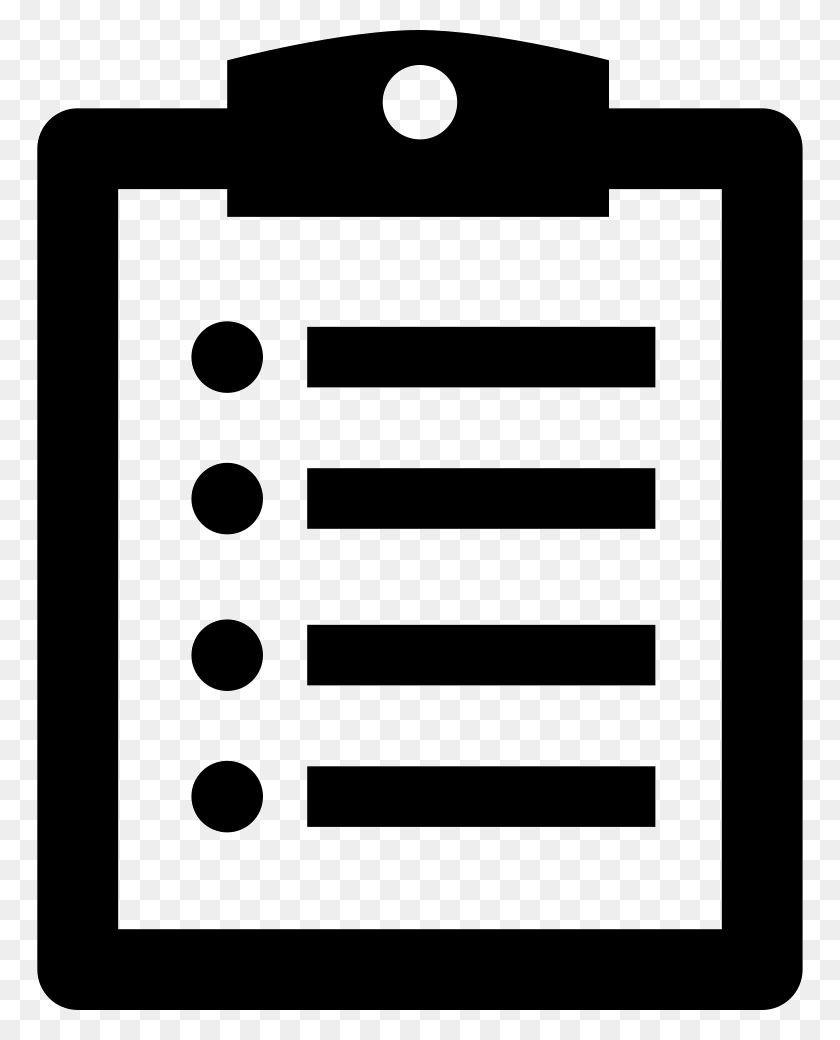 766x980 Note On A Clipboard Png Icon Free Download - Clipboard Clipart Black And White