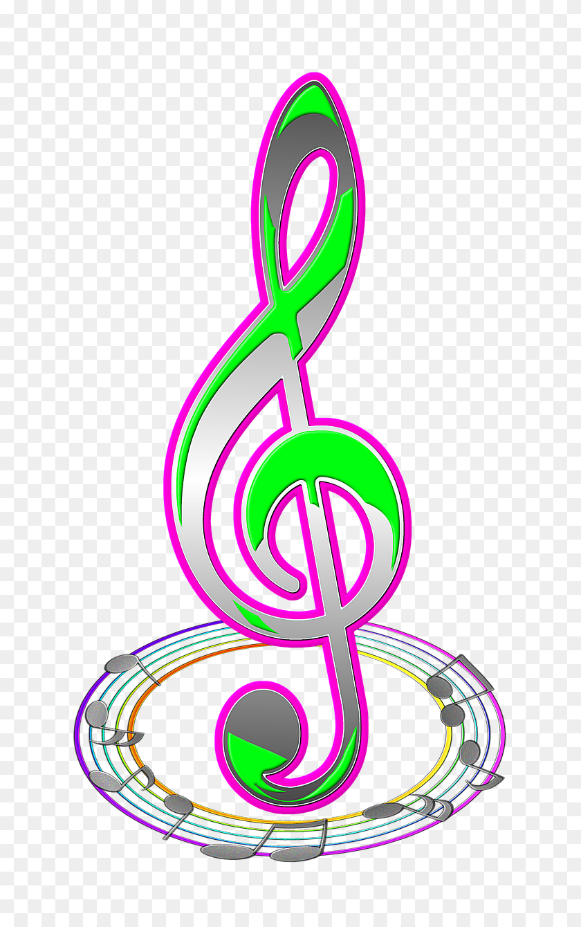 698x1280 Note, Scores, Treble Clef, Melody, Music - Music Notes Clipart Colorful