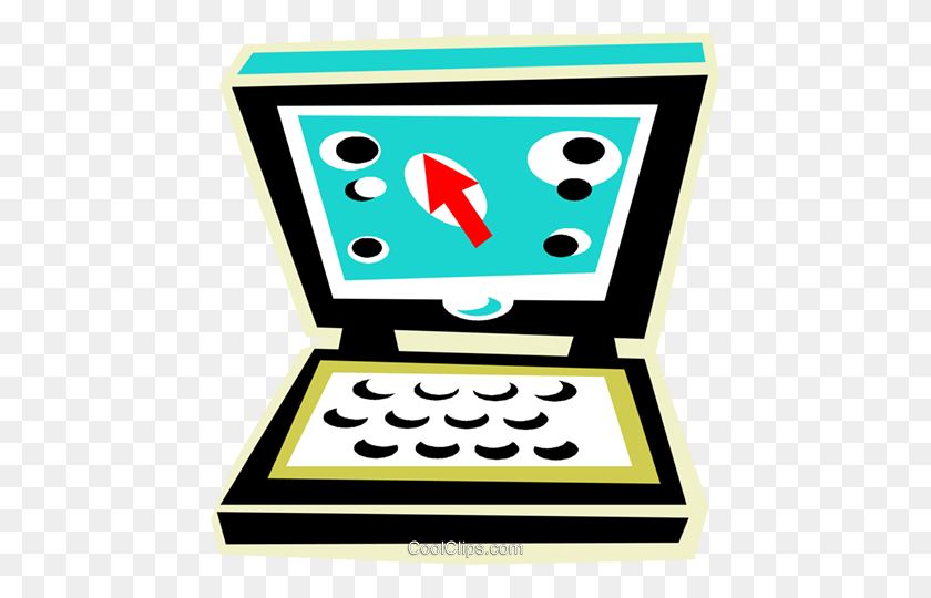 459x480 Notebook Computer Royalty Free Vector Clip Art Illustration - Computer Games Clipart