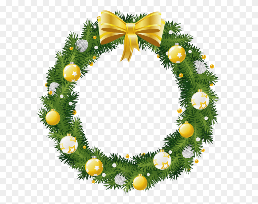 601x605 Novyj God Sbornyj Skrap Yandex Disk Wreaths - Holiday Garland Clipart