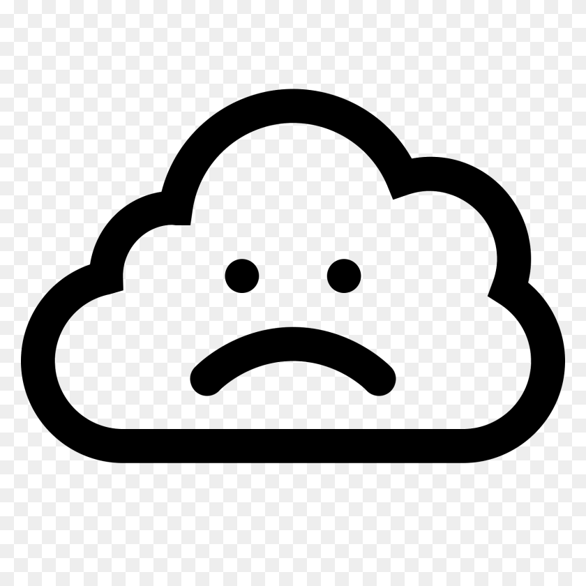 1600x1600 Nube Triste Icon - Cloud Cartoon PNG