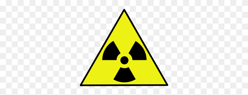 300x262 Señal De Advertencia De Zona Nuclear Clipart - Símbolo Radiactivo Png