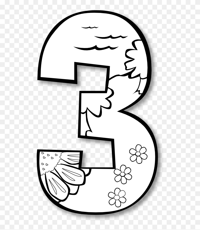 555x902 Number - Bedtime Clipart Black And White