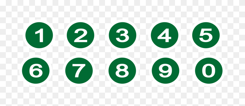 1911x750 Номер Круг Символ Зеленая Цифра - Числа В Кругах Клипарт