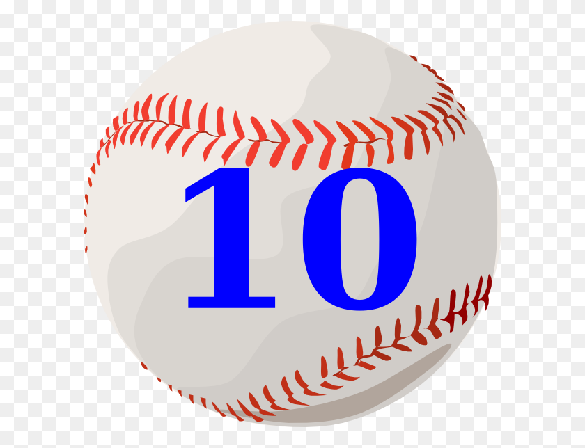 600x584 Number Clipart Baseball - Clipart Numbers 1 10